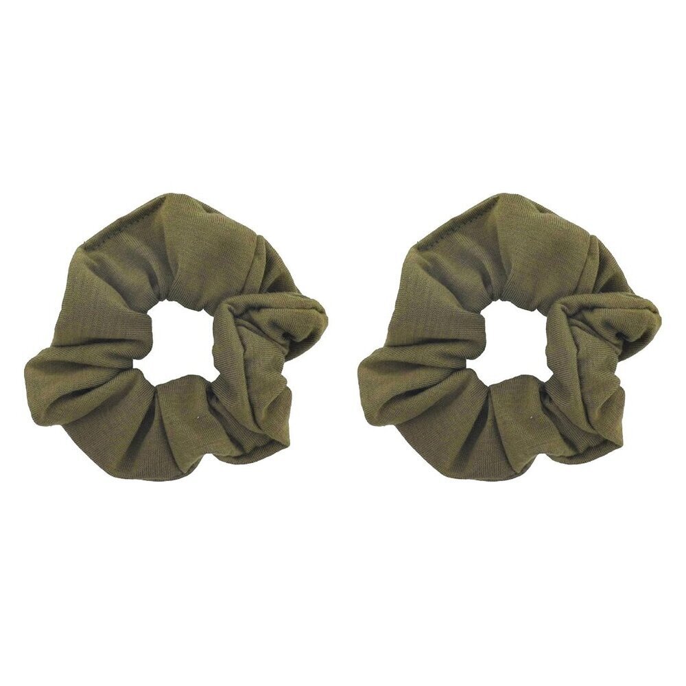 Set of 2 Solid Scrunchies Olive Green